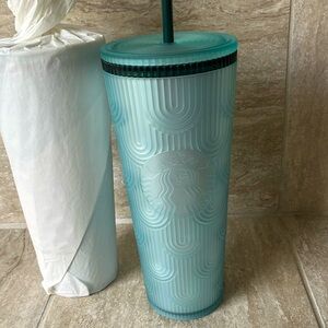 Starbucks spring 2024 soft touch green scales tumbler 24 oz. New